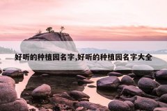 <b>好听的种植园名字,好听的种植园名字大全</b>