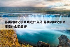 养阴润肺化痰止咳吃什么药,养阴润肺化痰止咳吃什么药最好