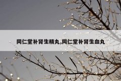 <b>同仁堂补肾生精丸,同仁堂补肾生血丸</b>