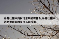 补肾壮阳中药材泡水喝的有什么,补肾壮阳中药材泡水喝的有什么副作用
