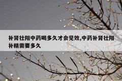 补肾壮阳中药喝多久才会见效,中药补肾壮阳补精需要多久