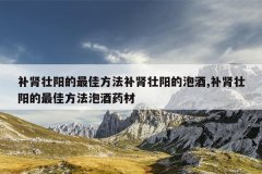 补肾壮阳的最佳方法补肾壮阳的泡酒,补肾壮阳的最佳方法泡酒药材