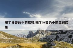 <b>喝了补肾的中药尿频,喝了补肾的中药尿频尿急</b>