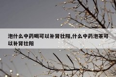 <b>泡什么中药喝可以补肾壮阳,什么中药泡茶可以补肾壮阳</b>