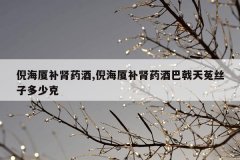 <b>倪海厦补肾药酒,倪海厦补肾药酒巴戟天菟丝子多少克</b>