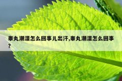 <b>睾丸潮湿怎么回事儿出汗,睾丸潮湿怎么回事?</b>